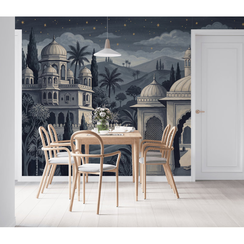 Papier peint foncé Dark Palace Palace, Texturé non collé, 200 po x 120 po