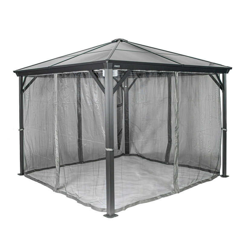 Pavillon de jardin Rembert, 12 pi. L 10 pi. D, Gris anthracite, Gris anthracite
