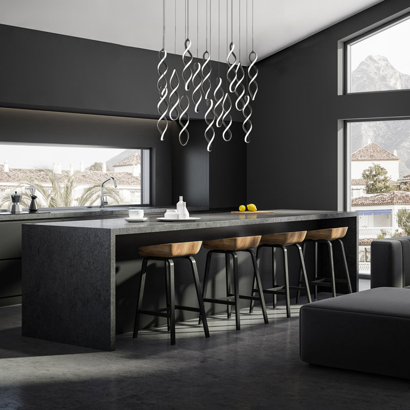 Interlace Linear Multi-Light 4-CCT Pendant, Black