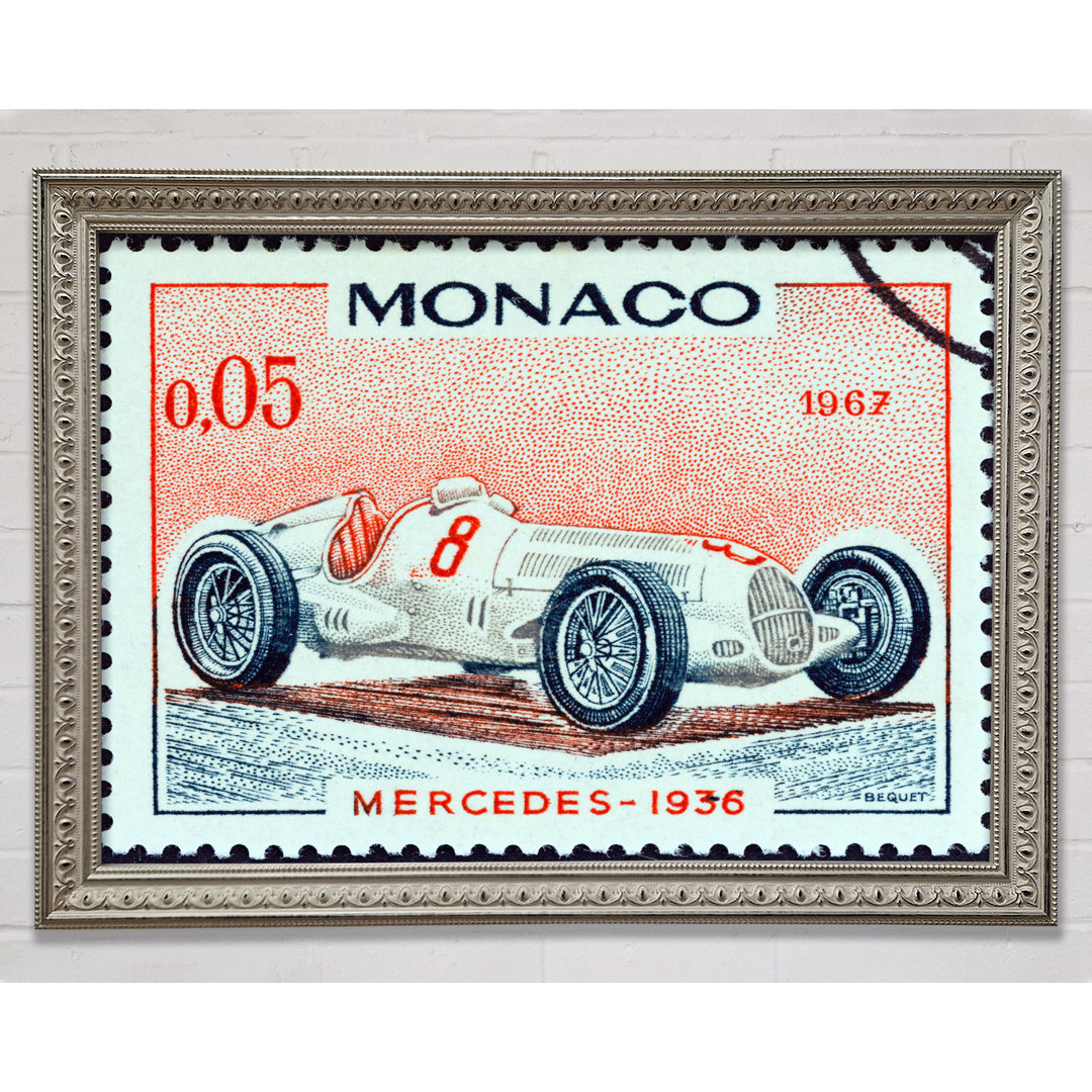 Monaco Race Stamp - Einzelner Bilderrahmen Kunstdrucke