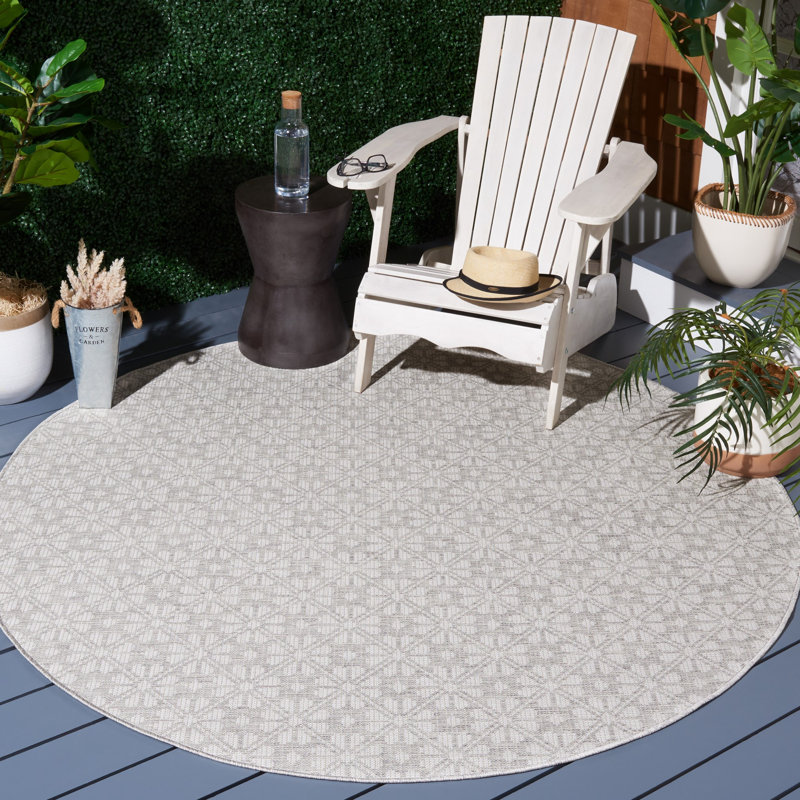 Msr400 Performance Geometric Indoor/Outdoor Area Rug, Round 6'5"