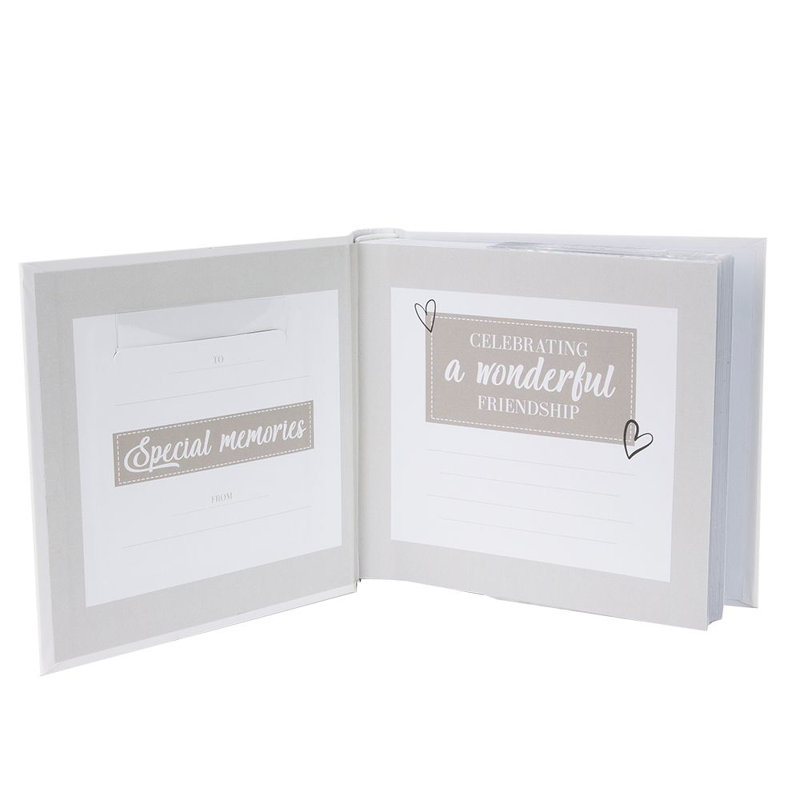 Modern Photo Album with Foil Text - Holds 80 4x6 Pictures, Friend Forever