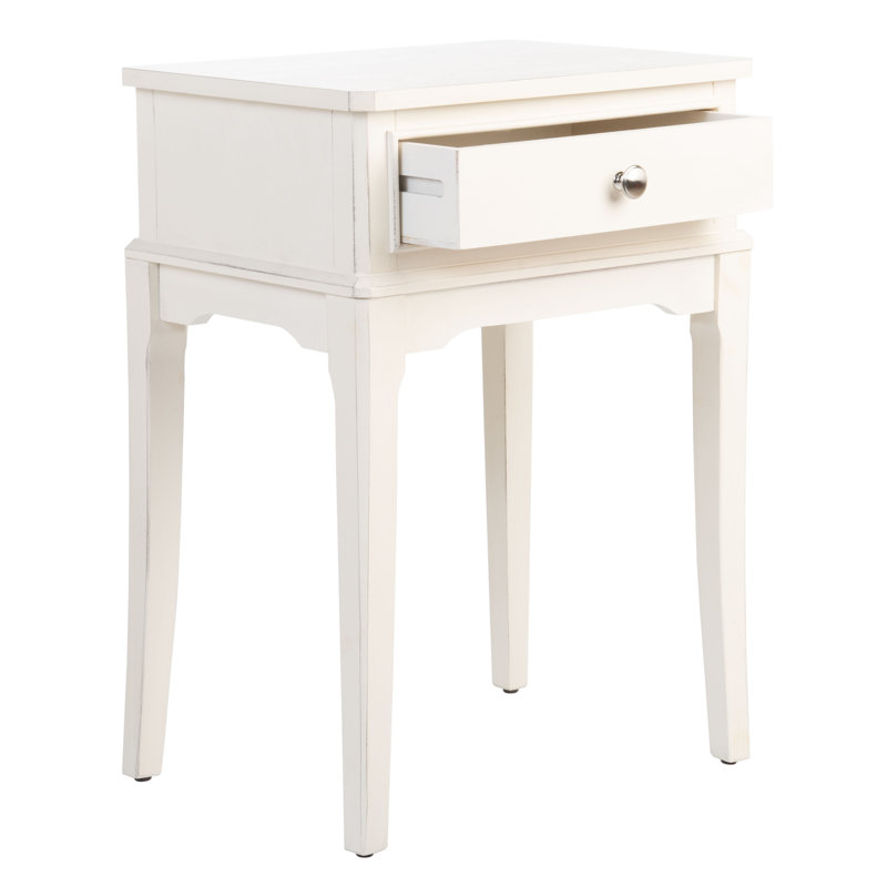 Frieda End Table with Storage, White