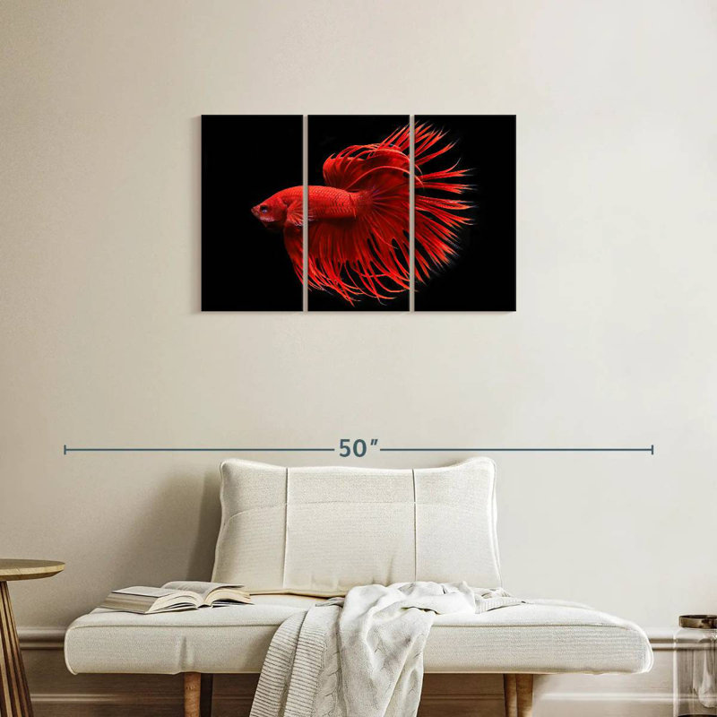 Grandiose Red Betta Fish, 20" H x 33" W