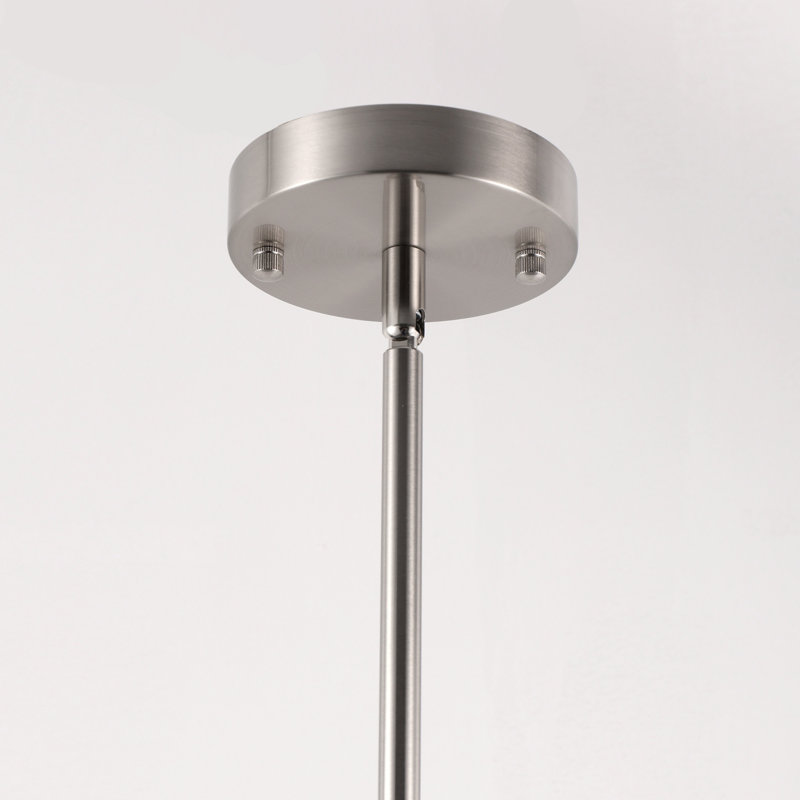  Luminaire suspendu 1 lumière pour îlot de cuisine carré / rectangulaire 1 lumière nickel, Nickel brossé