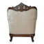 Fauteuil en velours beige / noyer Advaith