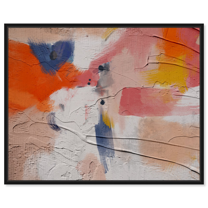Coucher de soleil abstrait - Impression sur toile, Toile avec cadre flottant noir, H 17 po x l 21 po