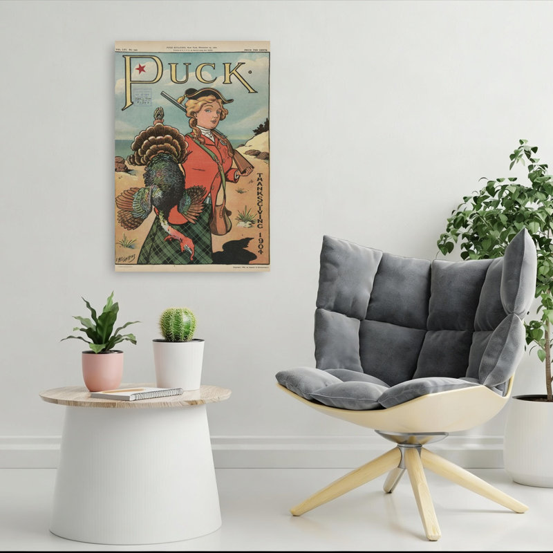 Puck Thanksgiving, 1904, oiseau contemporain, impression d'art mural, H 36 po x l 24 po