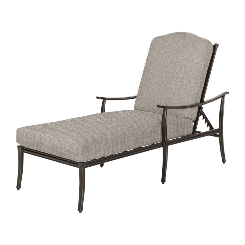 Edge Chaise Lounge Frame with Sunbrella Cushions, Midnight Gold, Cast Ash Sunbrella® Plainweave