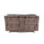 Causeuse inclinable en velours chocolat à deux tons Zubaida avec port USB et console