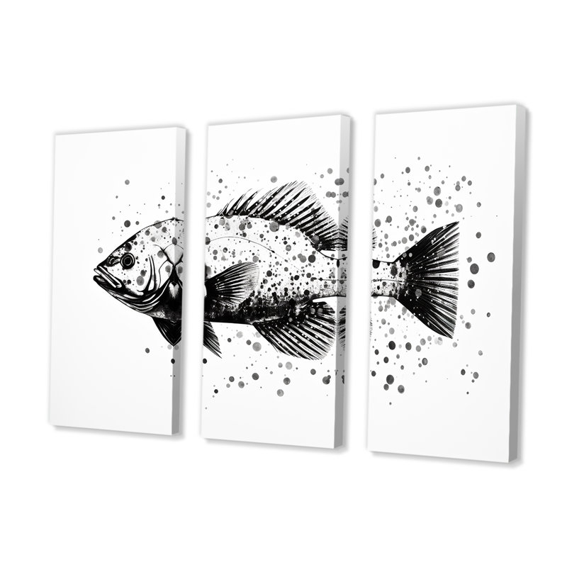 Ensemble de reproduction d'art mural monochrome noir et blanc «II» - Coastal Coral Under Water, H 28 po x l 36 po