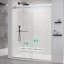 Portes de douche coulissantes doubles sans cadre 56-60 * 76 pouces, porte de douche coulissante pour salle de bain-120178948