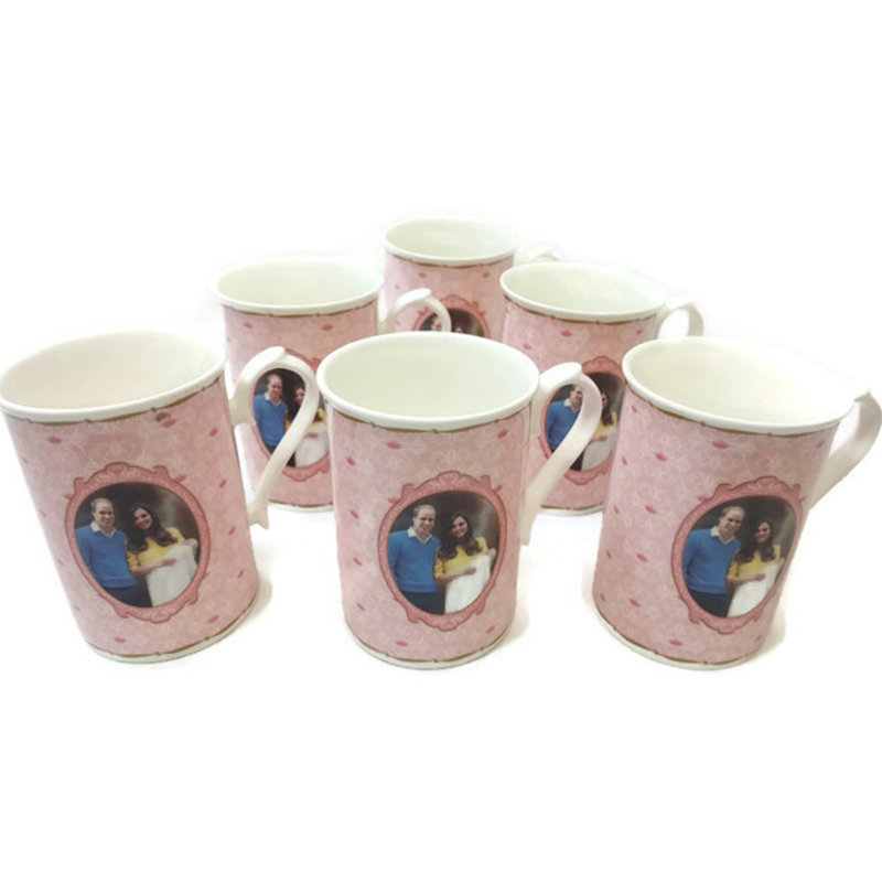 Tasse à café beige Kirkham Anne-ensemble de 6 princesses Charlotte, porcelaine OS fabriquée en Angleterre