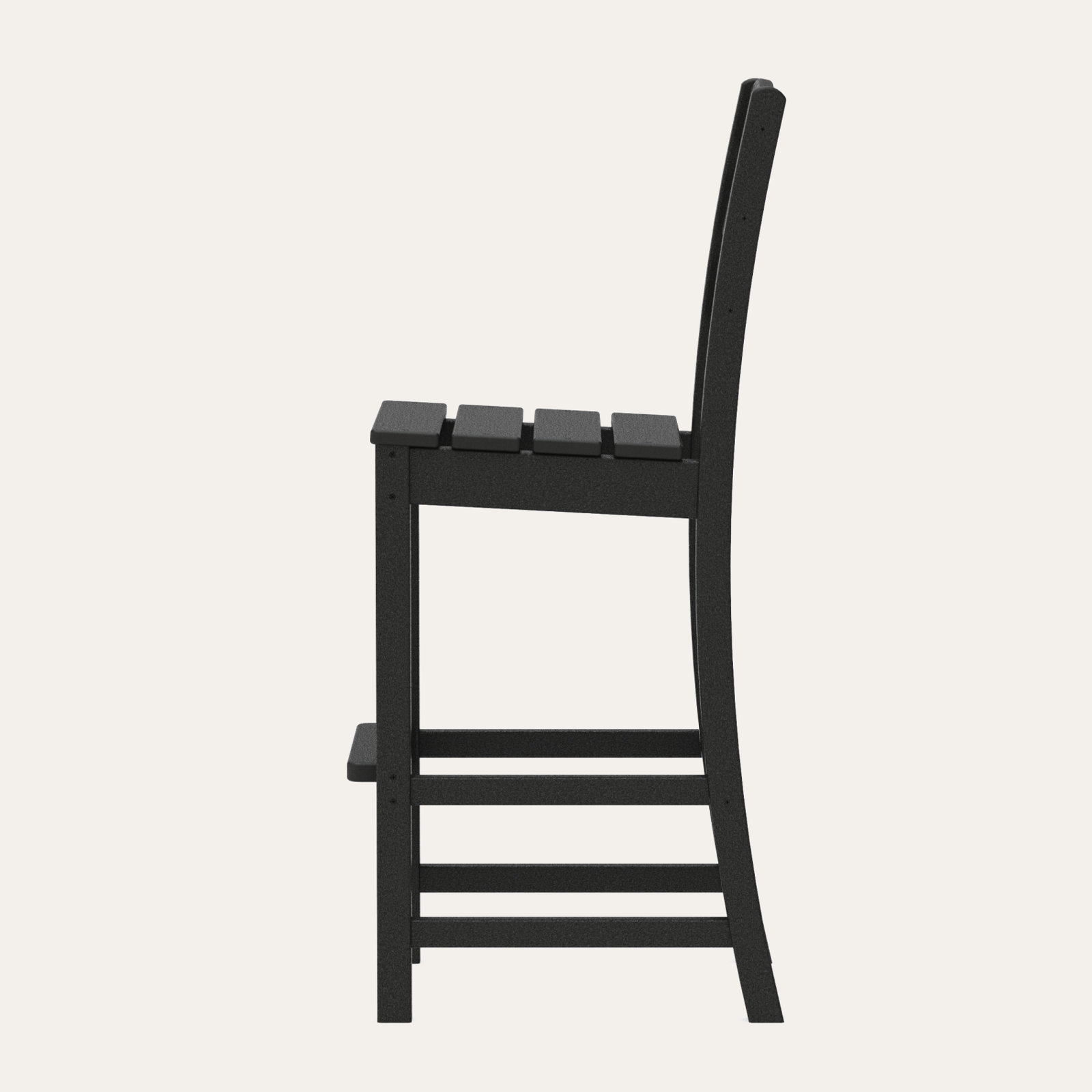 POLYWOOD® Lakeside Armless Patio Bar Stool, Black