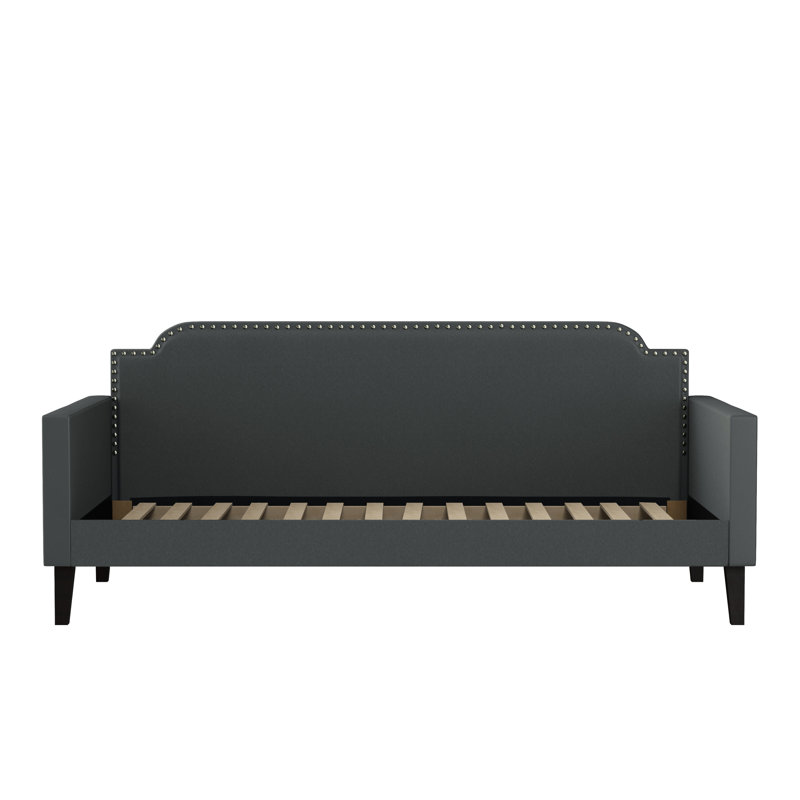 Lit de jour simple Gwaltney, Gris anthracite doux