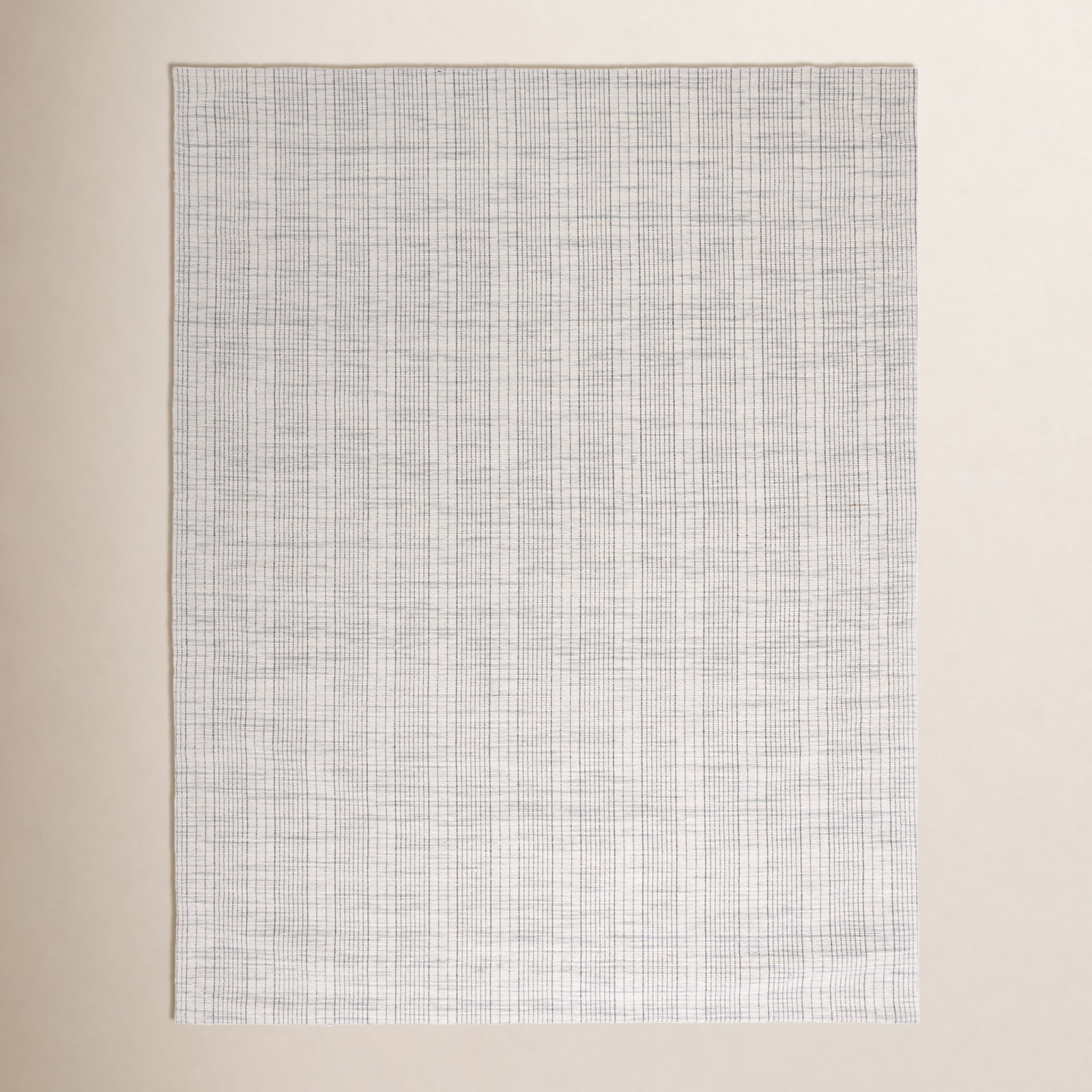 Hoxton Gray Beige Hand-Woven Striped Wool Rug, Rectangle 3' x 5'