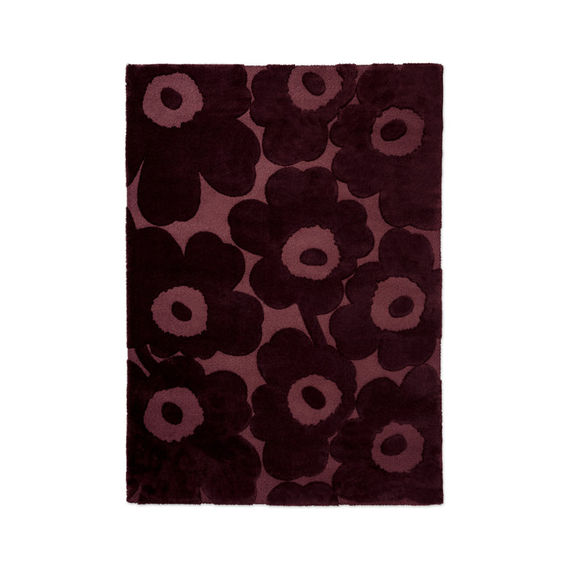 Unikko Honey | 132406, Burgundy, Rectangle 5'7" x 7'10"