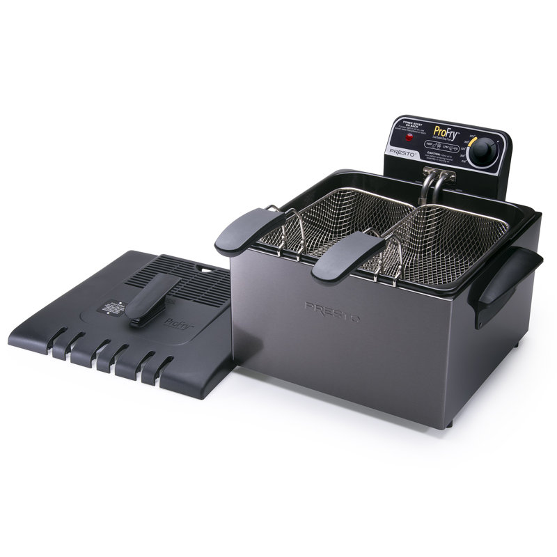 Friteuse en acier inoxydable noir double profs * presto