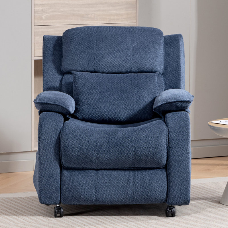 Fauteuil inclinable électrique en chenille de 33,5 po de largeur avec roulettes télécommandées et verrouillables, facile à déplacer et à verrouiller en place