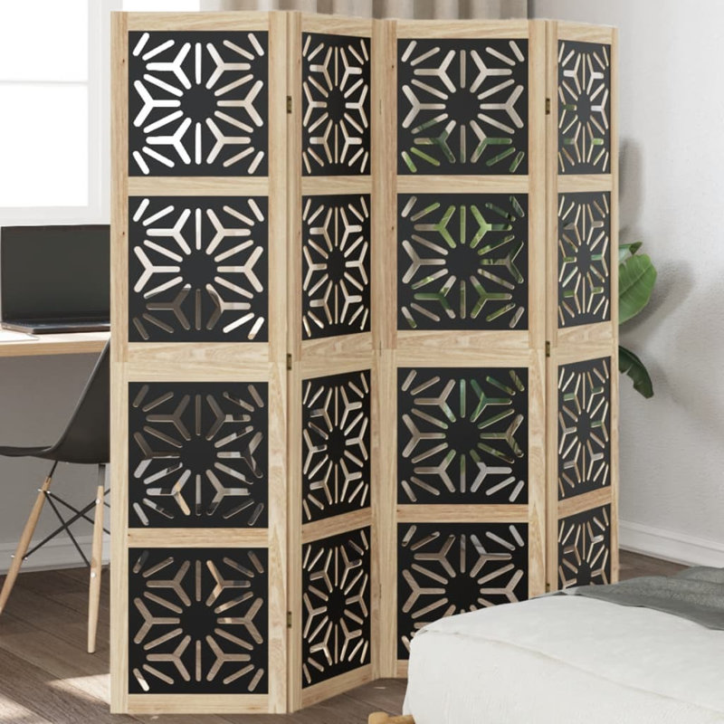 Meilani 145cm W Solid Wood Accent Room Divider, 160cm H x 145cm W