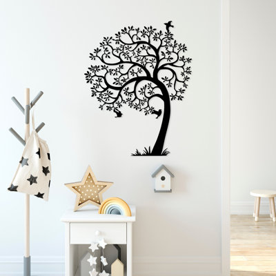 Élégant accessoire mural décoratif en métal, noir, 22,0 po x 27,6 po | Fabrication 100% métal, épaisseur: 0,06 po | Léger (1,4 lb), facile à suspendre | Parfait pour la décoration intérieure et les intérieurs modernes