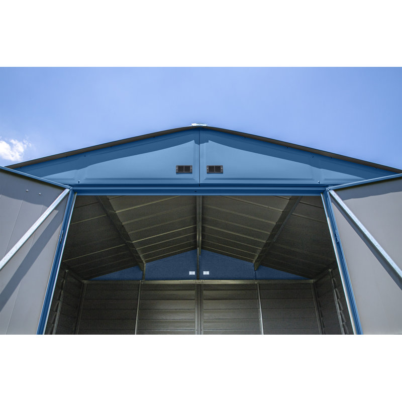 8 ft. x 6 ft. Blue Grey Galvanized Steel Storage Shed