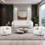 Ensemble de canapé de salon 3 pièces Modern Boucle, canapé 5 places courbé avec fauteuil d'appoint-314599474