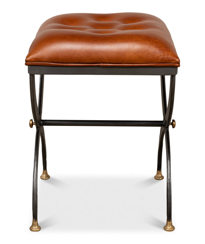 Leather Accent Stool