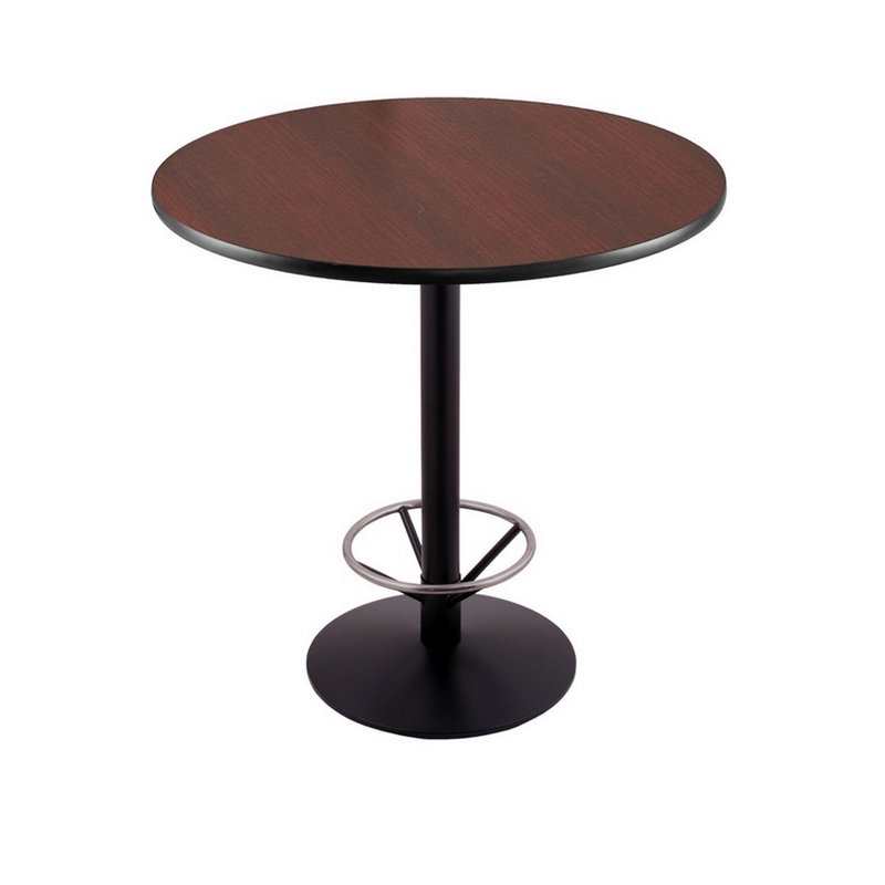 Bar Height Pedestal Table with Foot Ring, 36"