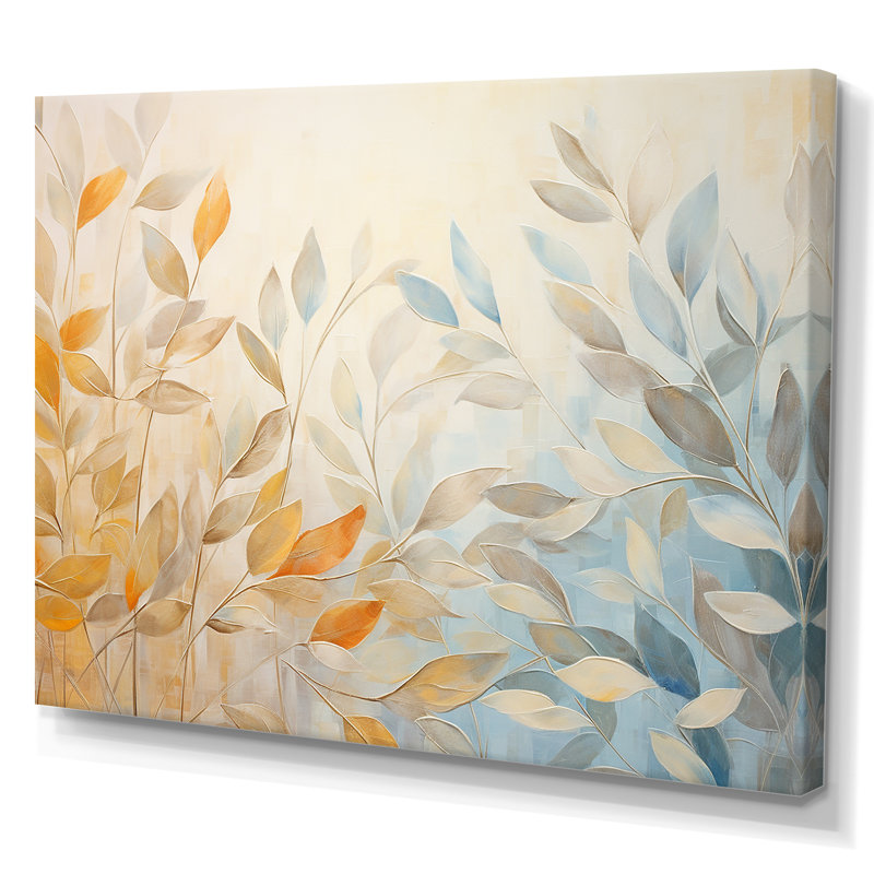Leaves Autumn Sunlight Harmony I - Feuilles, impressions encadrées, 12" H x 20" W, Toile tendue