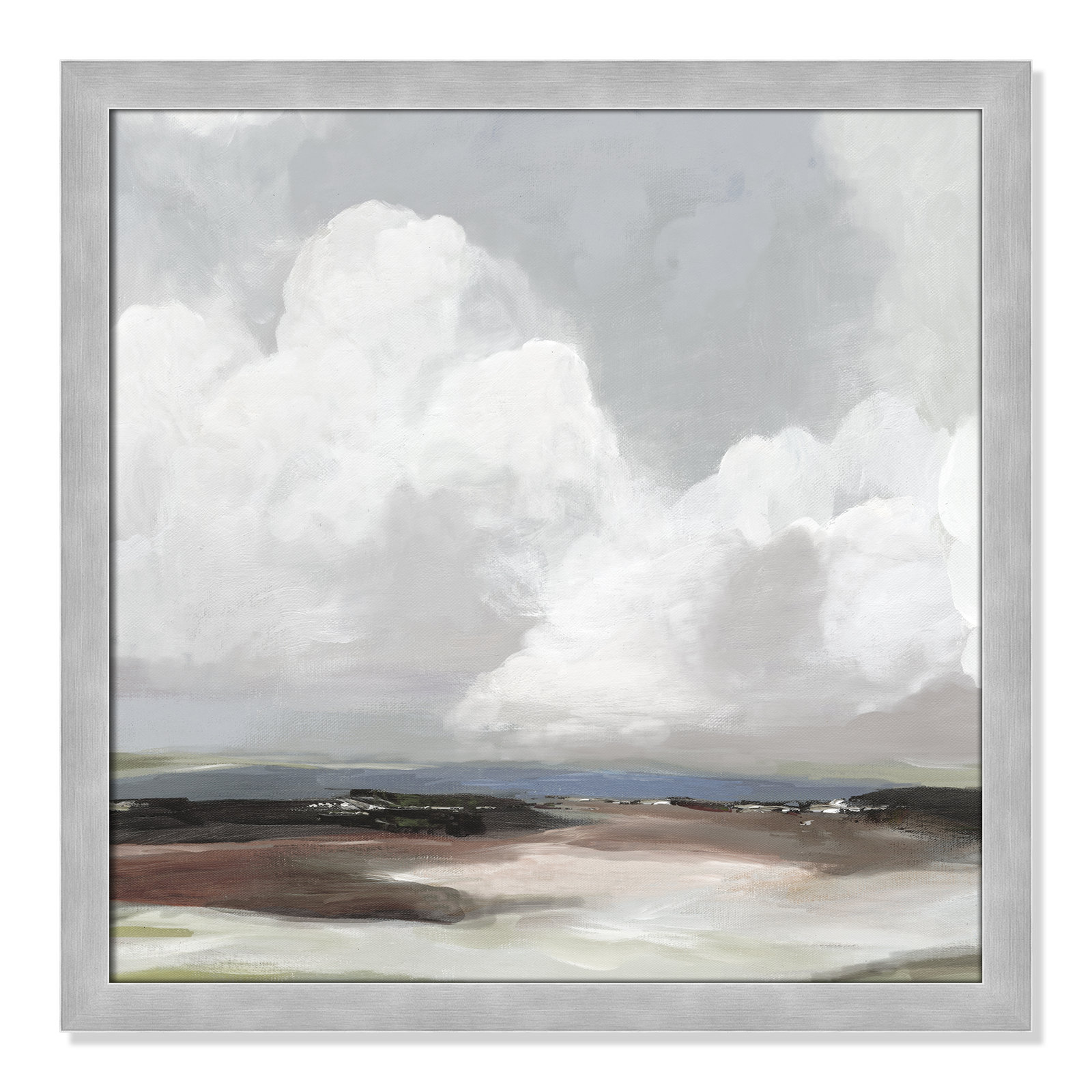 Avron "Morning Air" Painting, 24.5" H x 24.5" W x 1.12" D, Matte Silver Framed