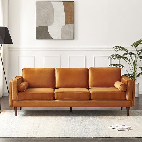 George Oliver Lindel 86'' Velvet Sofa & Reviews | Wayfair