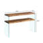 Console en MDF, grande table d'appoint, bureau en verre trempé noyer, table d'entrée-1370467868