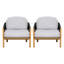 Chaise longue d'extérieur en bois d'acacia tissé avec coussins Jae-527897837-527897836