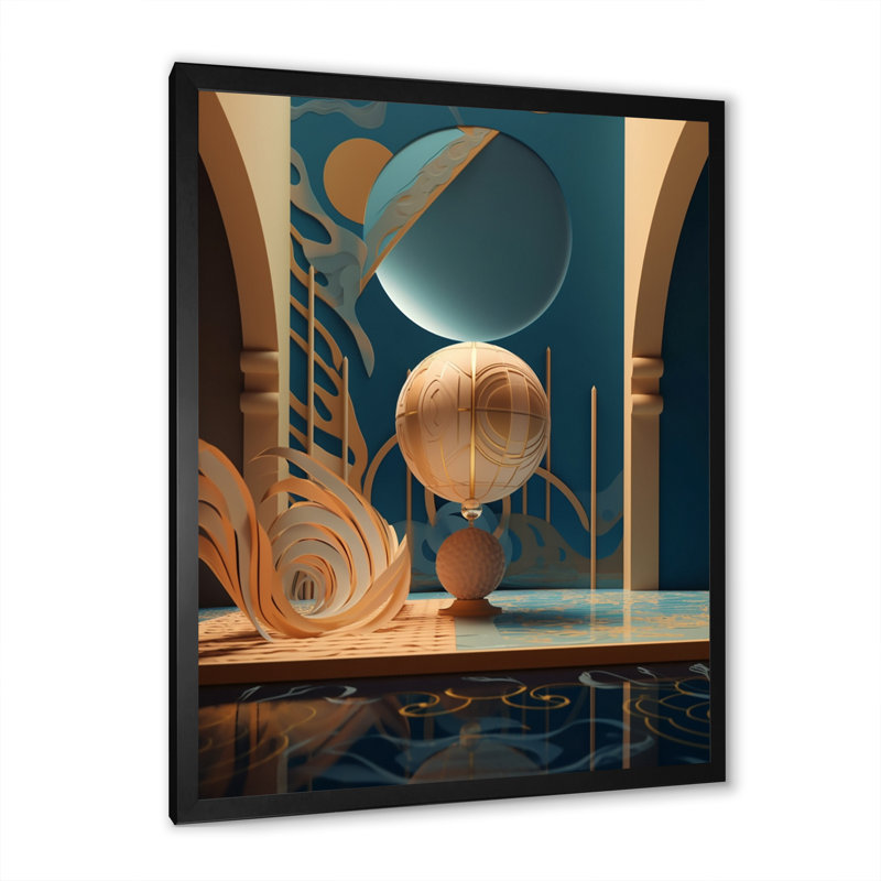 " Master Consciousness Future Geometry Seance ", 32" H x 24" W x 1" D, Black Single Picture Framed