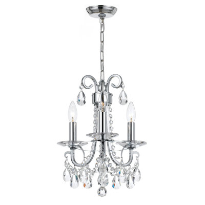 Lustre classique / traditionnel à 3 lumières de style bougie Elane