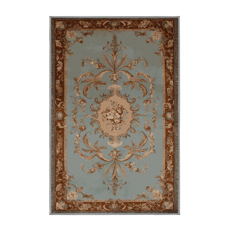 Tapis gris français lavable à la machine, Rectangulaire 8 pi x 10 pi