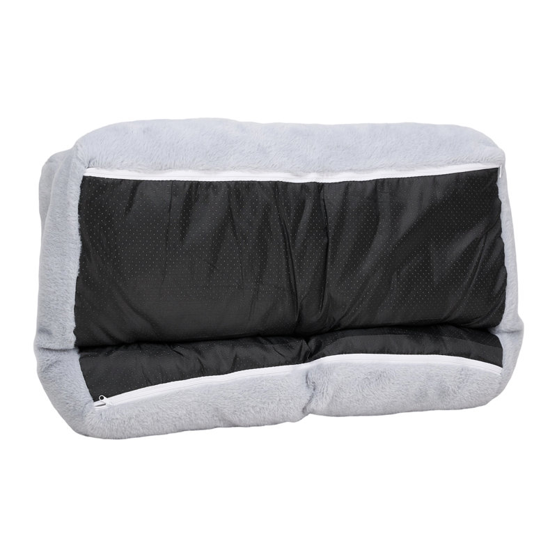 Fleece Nest Pet Bed, 28cm H x 69.5cm W x 42.5cm D, Grey