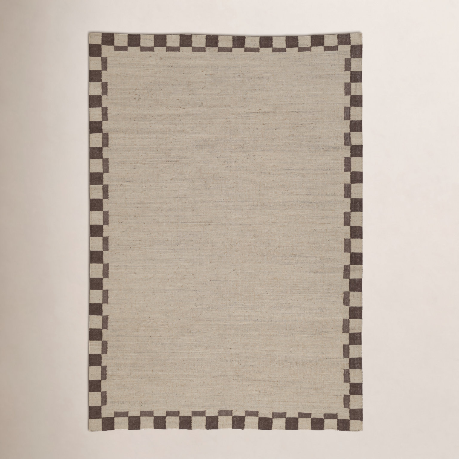 Heidi Checkered Flatweave Jute Rug, Brown, 7'9x9'9