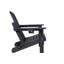 Chaise Adirondack pliante avec table d'appoint, ensemble de 3 chaises Adirondack à texture de bois, noir (comprend 2 chaises et 1 table)