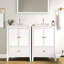 Ensemble de meuble-lavabo 24 po avec lavabo, meuble-lavabo avec portes et tiroirs, meuble-lavabo moderne avec surface peinte, blanc
