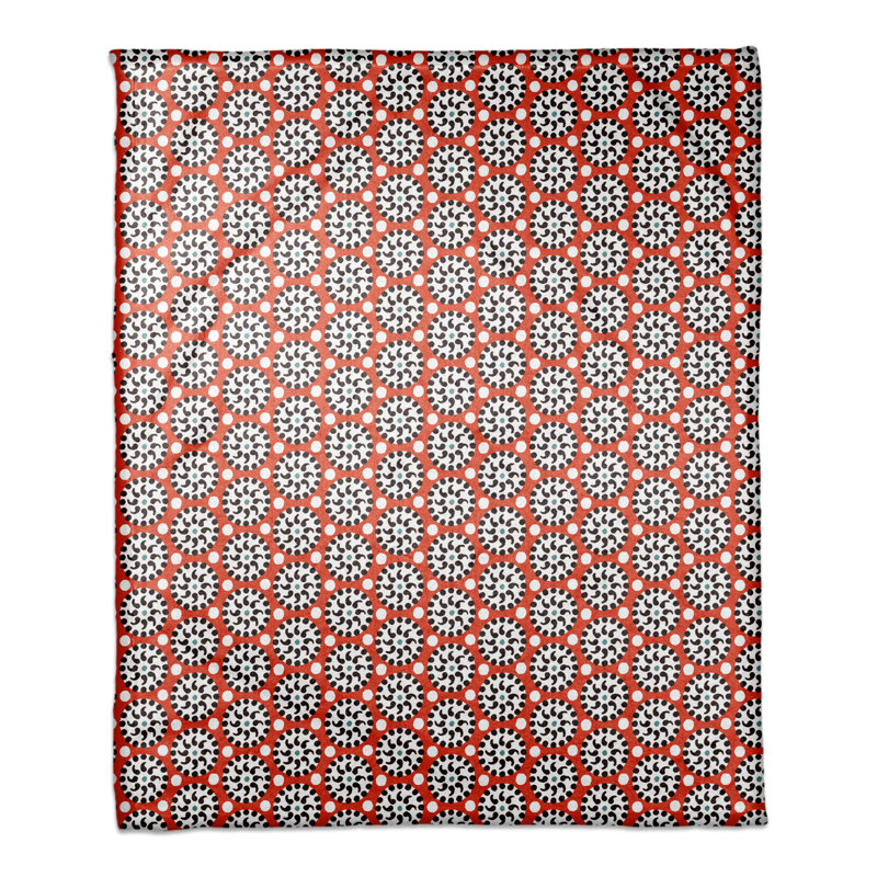 Hand Woven Throw Blanket, Black/Red
