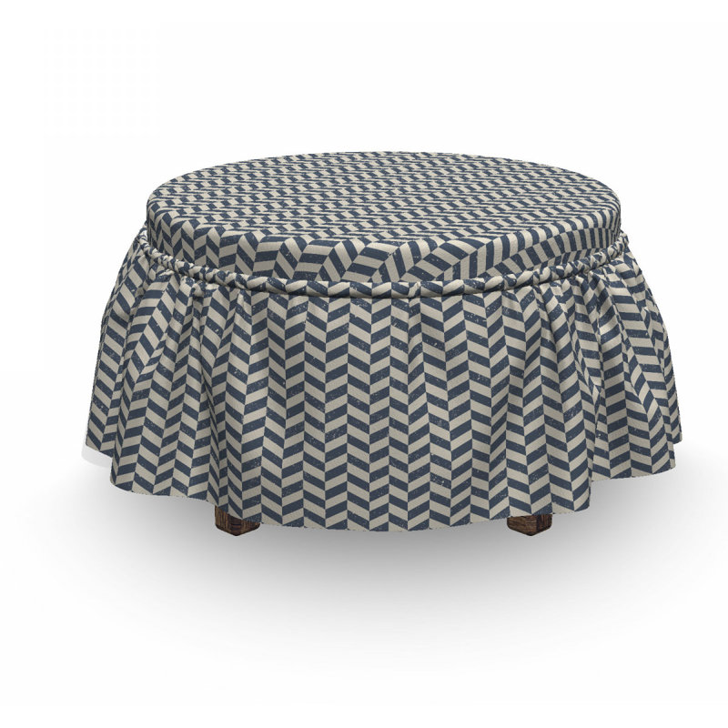 Housse pour repose-pieds en zigzag grunge géométrique