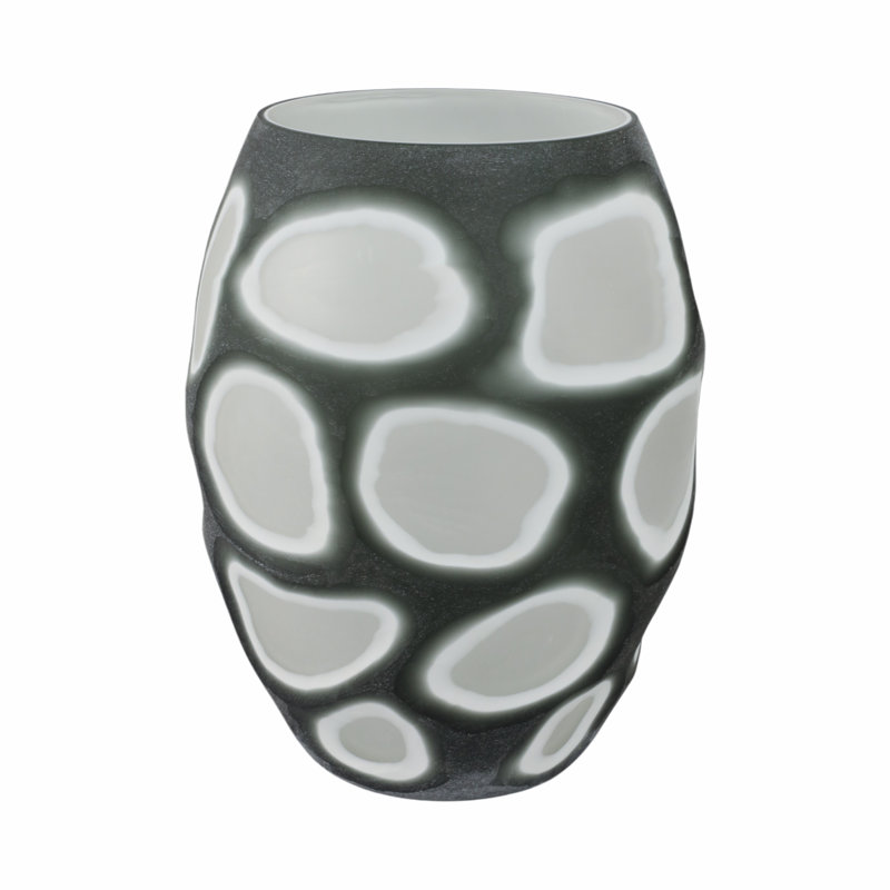Petit vase en verre gris Brayden Studio® Havre, H 12 po x l 9 po x P 9 po