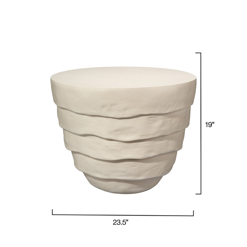 Concentric End Table, Cream White