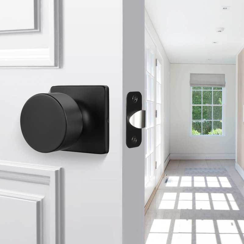 Boutons de porte de placard noir mat, couloir à bouton de porte de passage, boutons de porte noirs intérieurs sans serrure, paquet de 8