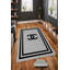 Tapis noir / gris en polyester tissé à la machine Jasso-1924257336