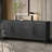 Carved Flower Door Large Storage Cabinet With Metal Handle Suitable for Living Room, Kitchen, Entryway-927910266