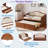 Wooden Daybed With Trundle, 2 Storage Drawers And Upholstered Button Tufted Backrest-747198322