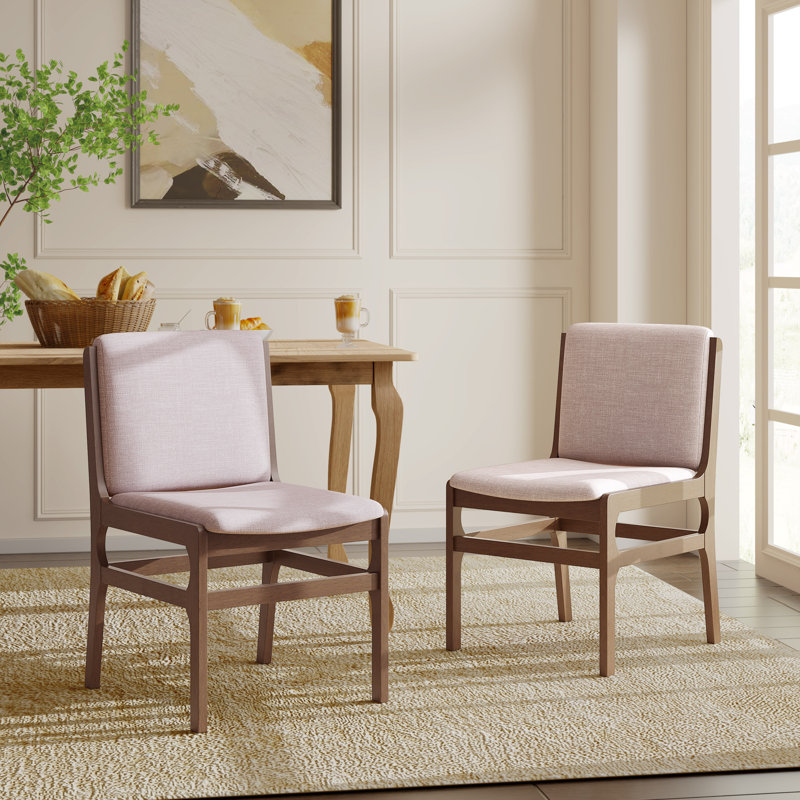 Chaise d'appoint Sisemore, Noyer, Beige, Ensemble de 2